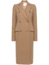 Sportmax Brown Wool Double-breasted Coat In Brown