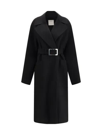 Sportmax Wool Dressing Coat In Black