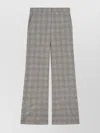 Sportmax Wool Flare Trousers With Prince Of Wales Pattern In Gray