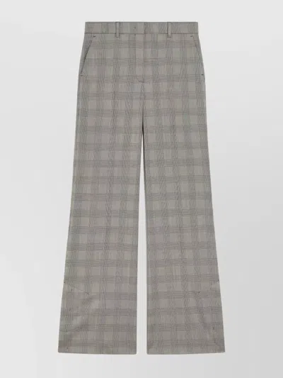 SPORTMAX WOOL FLARE TROUSERS WITH PRINCE OF WALES PATTERN