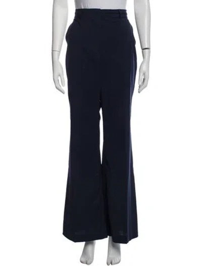 Pre-owned Sportmax Wool Flared Pants In Blue
