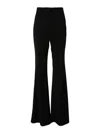 Sportmax Flared Virgin Wool Tailored Trousers In Negro