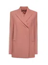 Sportmax Wool Gabardine Blazer In Pink