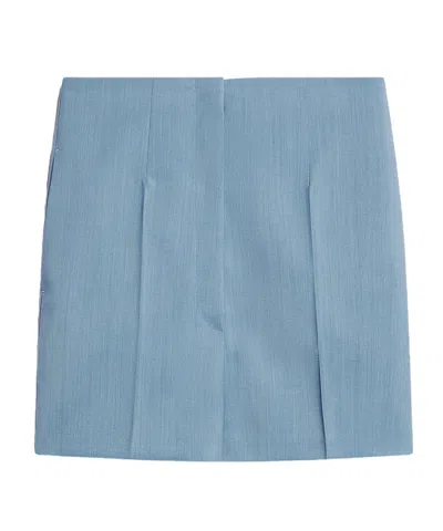 Sportmax Wool High-waist Shorts In Blue