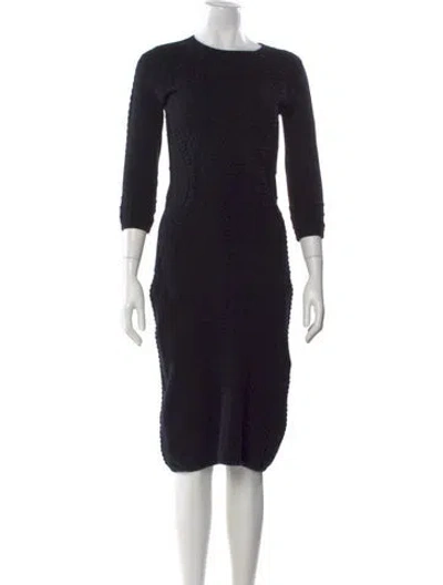 Pre-owned Sportmax Wool Knee-length Dress In Black