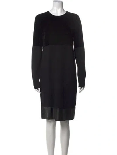 Pre-owned Sportmax Wool Knee-length Dress In Black