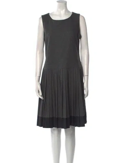 Pre-owned Sportmax Wool Knee-length Dress In Gray