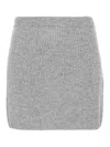 Sportmax Ribbed-knit Mini Skirt In Grey