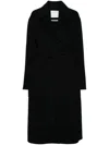 Sportmax Wool Long Coat In Black