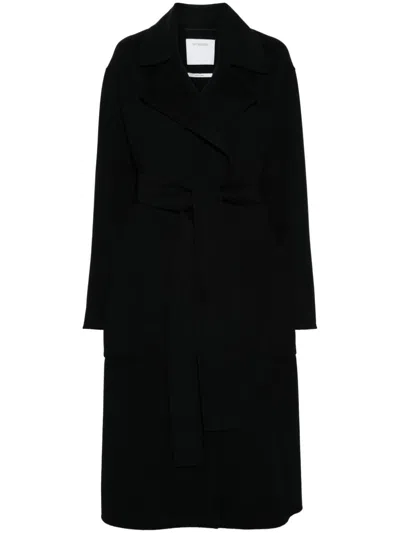 Sportmax Wool Long Coat In Black