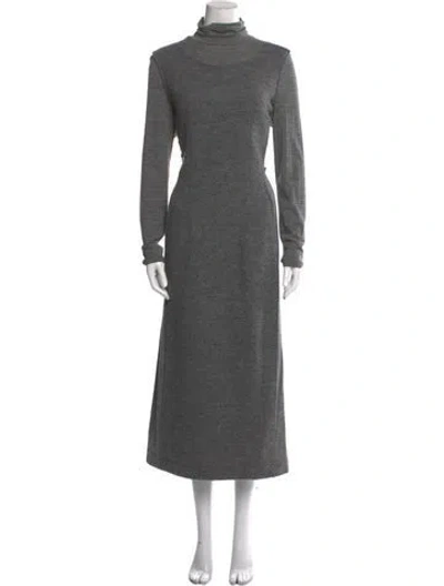 Pre-owned Sportmax Wool Long Dress In Gray