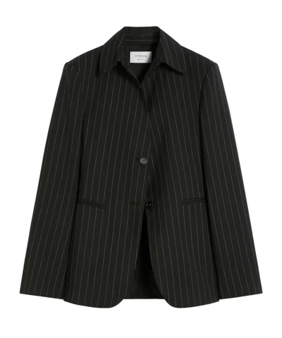 Sportmax Wool Long-sleeved Suit Jacket In Black