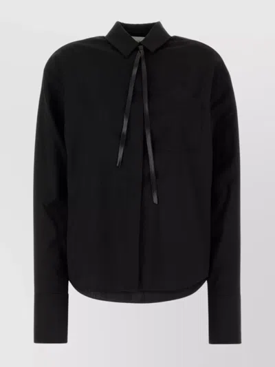 Sportmax Wool Mappa Shirt Tie Detail In Black
