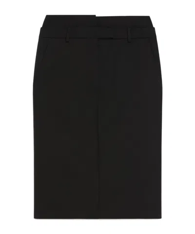 Sportmax Wool Mid-length Skirt In Black