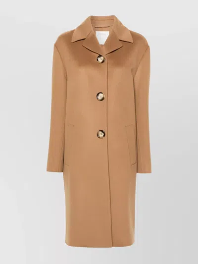 SPORTMAX VIRGIN WOOL SINGLE-BREASTED MIDI COAT
