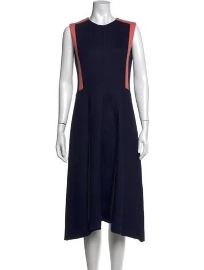 Pre-owned Sportmax Wool Midi Length Dress In Blue