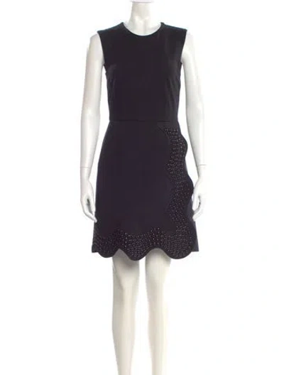 Pre-owned Sportmax Wool Mini Dress In Black