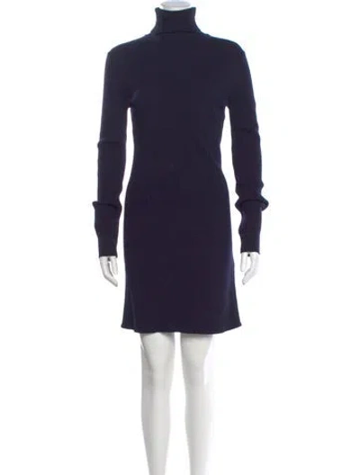 Pre-owned Sportmax Wool Mini Dress In Blue