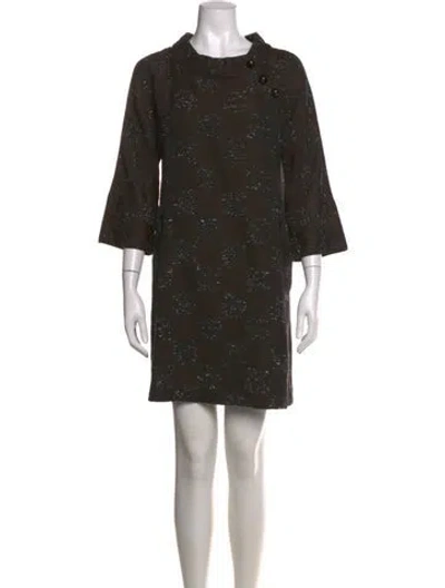 Pre-owned Sportmax Wool Mini Dress In Brown
