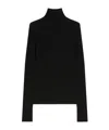 Sportmax Virgin Wool Turtleneck Knit Sweater In Black