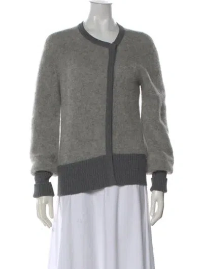 Pre-owned Sportmax Wool Open Front Sweater In Gray