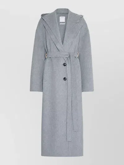 Sportmax Wool Oversized Belted Coat In Blue