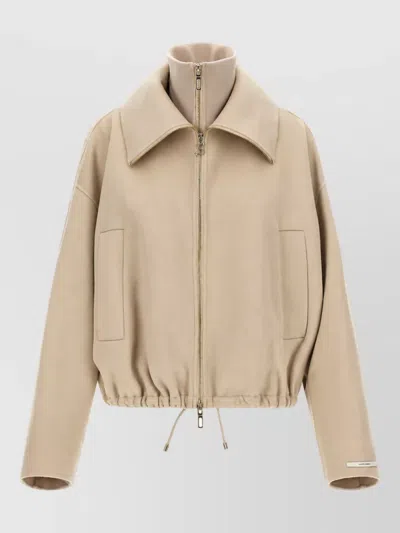 Sportmax Wool Oversized Bomber Jacket In Nude