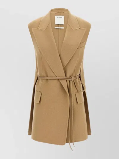 Sportmax Wool Oversized Coat In Brown