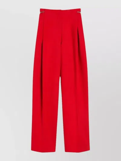 Sportmax Wool Pants Low Waist Chain Detail In Red
