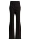 Sportmax Flared Virgin Wool Tailored Trousers In Black
