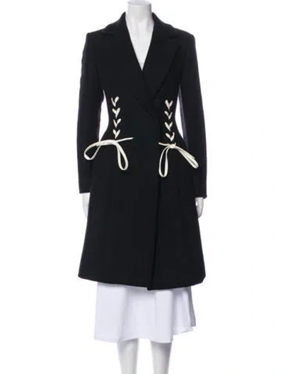 Pre-owned Sportmax Wool Peacoat In Black