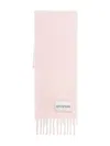 Sportmax Soft Wool Scarf Fringed Edges In Pink