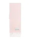 Sportmax Soft Wool Scarf Fringed Edges In Pink