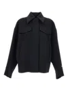 Sportmax Long Sleeve Boxy Fit Coat With Pockets In Black
