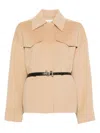 Sportmax Wool Short Coat In Brown