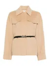 Sportmax Wool Short Coat In Neutral