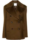 Sportmax Brown Wool Short Coat In Brown
