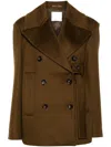Sportmax Brown Wool Short Coat In Brown