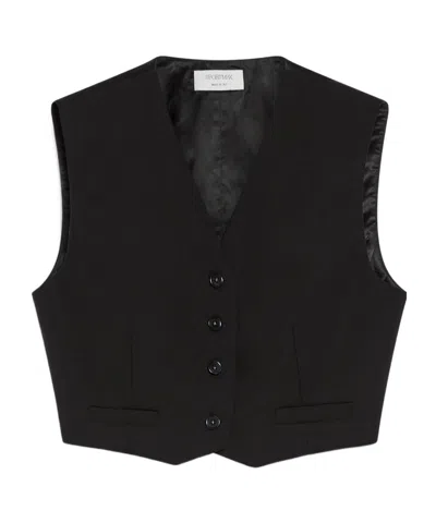 Sportmax Wool Short Vest In Black