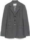 Sportmax Long-sleeved Wool Suit Coat In Grey