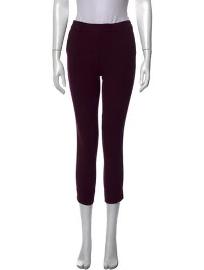 Pre-owned Sportmax Wool Straight Leg Pants In Purple