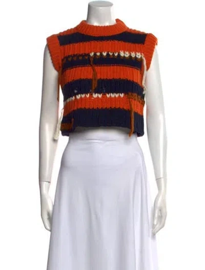 Pre-owned Sportmax Wool Striped Sweater In Orange