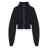 Sportmax Cropped Ribbed Knit Sweater With Snake-zip Detail In Black
