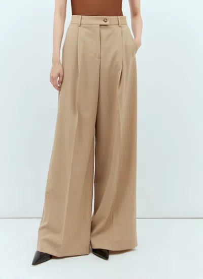 Sportmax Vela Wool Wide Pants In Beige