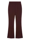 Sportmax High Waist Wide Leg Trousers With Pockets In Brown