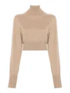 Sportmax Woman Turtleneck Beige Size L Virgin Wool In Camel