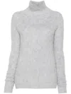 Sportmax Turtleneck Knitted Jumper In Grey