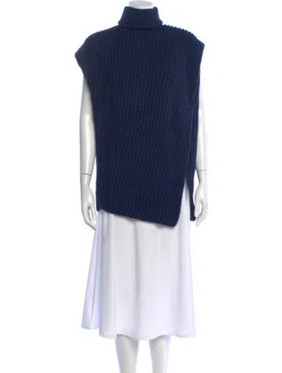 Pre-owned Sportmax Wool Turtleneck Sweater In Blue