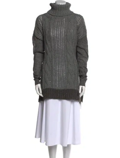 Pre-owned Sportmax Wool Turtleneck Sweater In Gray