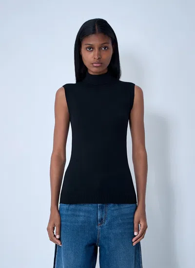 Sportmax Wool Turtleneck Top In Black